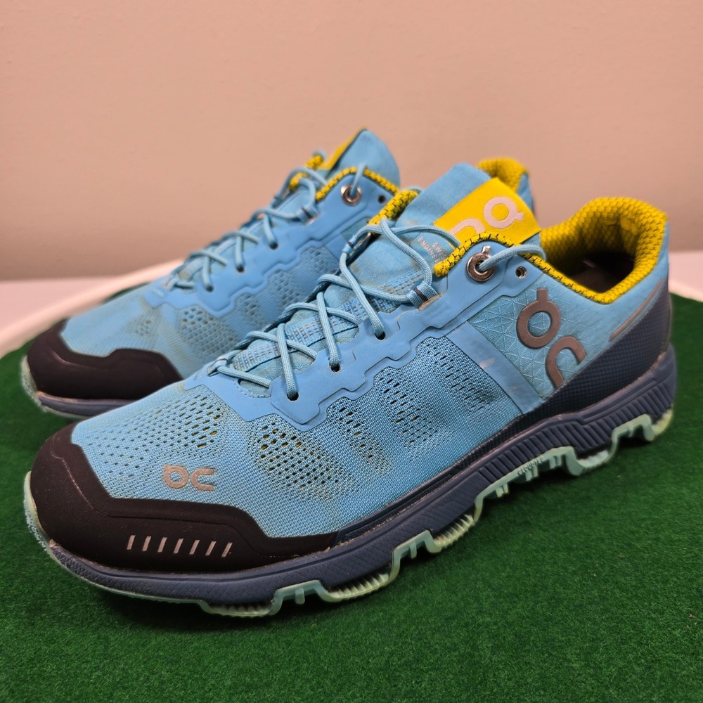 On Cloudventure Trail Running Shoes Womens 8 Light Blue Yellow Missiongrip Sole